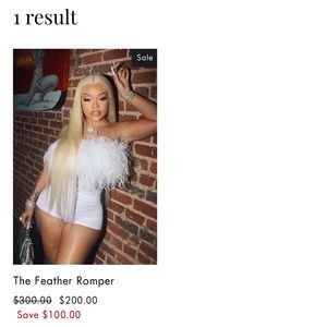 White Feather Romper